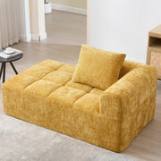 Chaise Longue Sofa, Soft with Side Pockets, No Assembly, Yellow