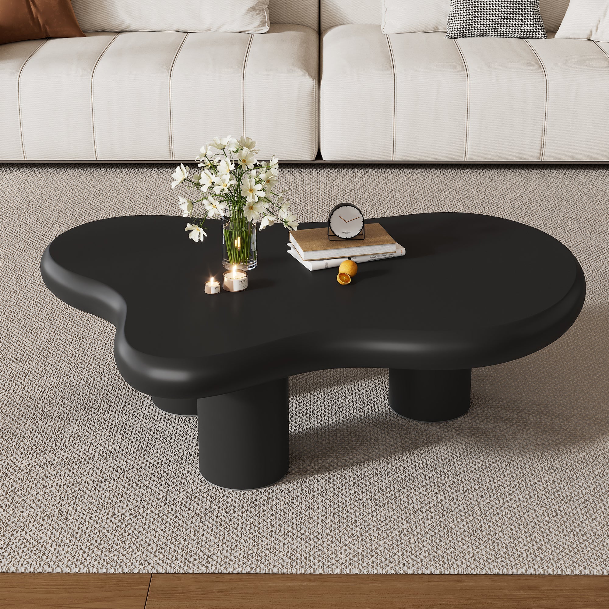 Coffee Table Irregular Cloud-Shaped 97x67x32cm - Lacquered MDF