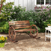 Wooden Swing Bench 2-Seater with Armrests 240kg Charred Wood Design
