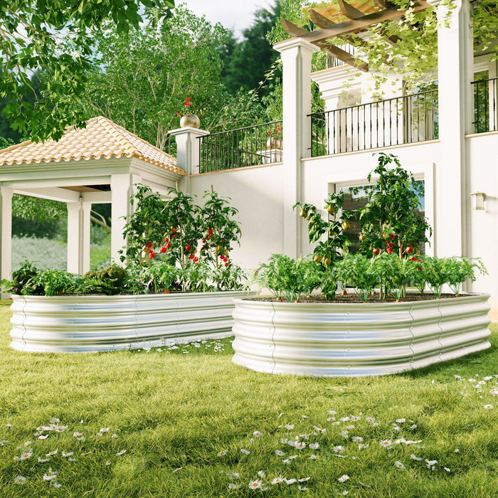 Raised Bed Galvanized Metal Planter Elevated Garden Kit, Rust Resistant, Easy Assembly