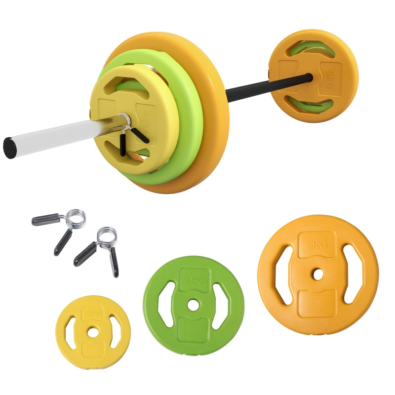 20kg Barbell Weights Set, Adjustable Non-slip Handle for Home Gym, Training