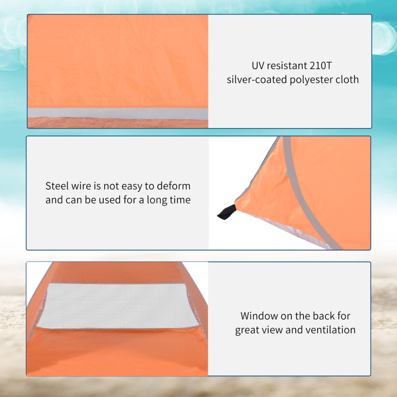 2 Person Pop Up UV Shelter Shade - Orange