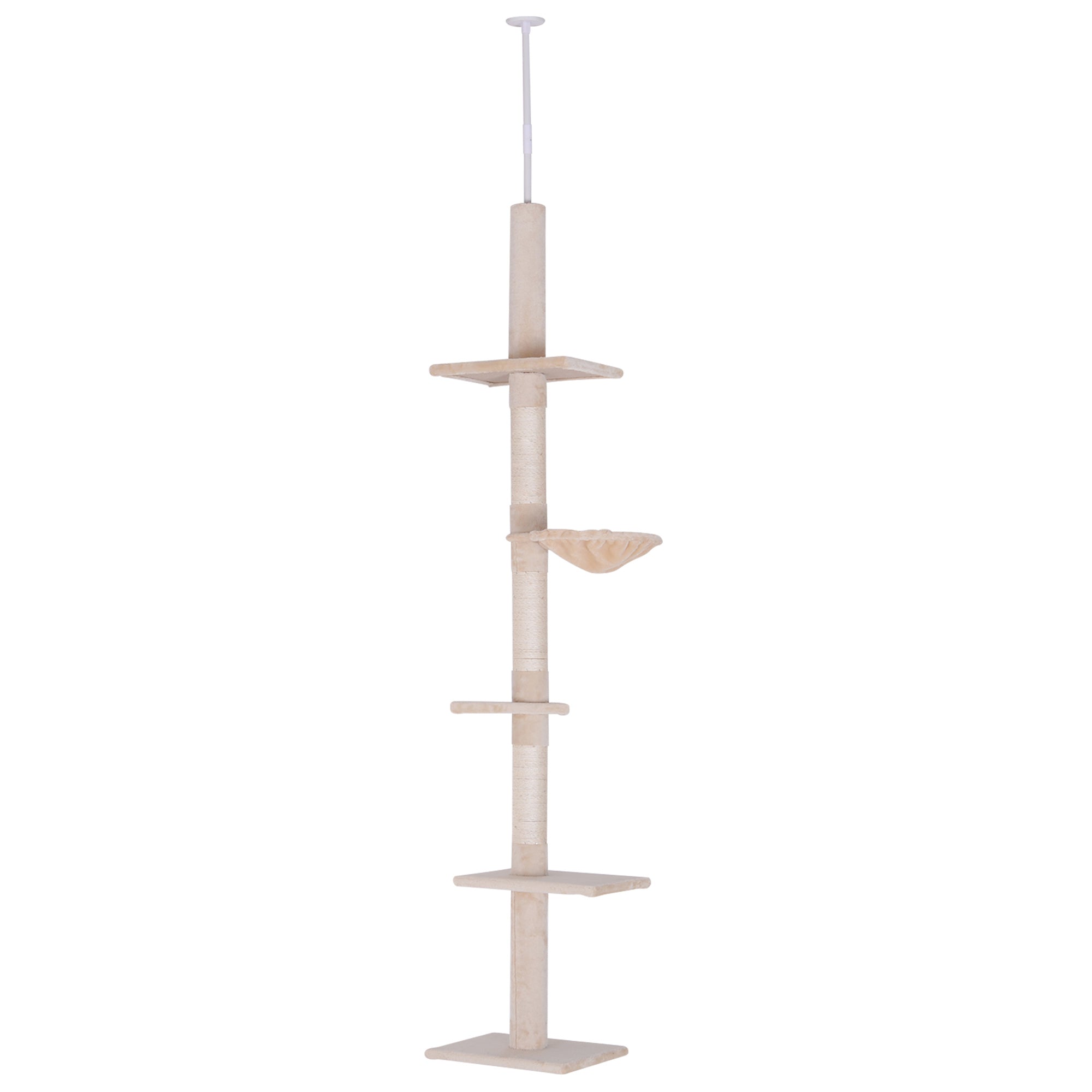 Katzenbaum, höhenverstellbar, stabil, Beige
