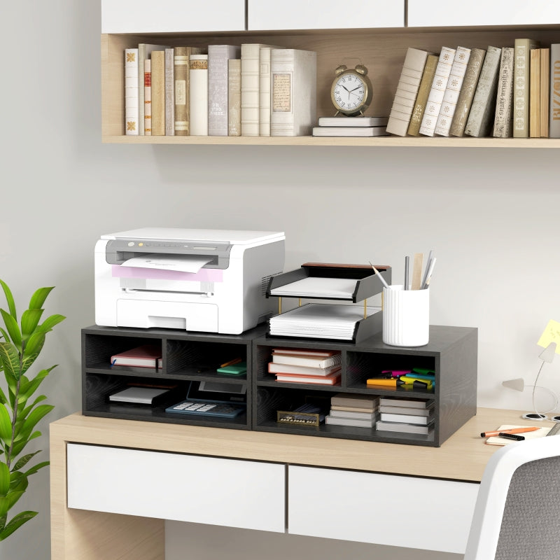 Printer Storage Cabinet, Three-Compartment, Black