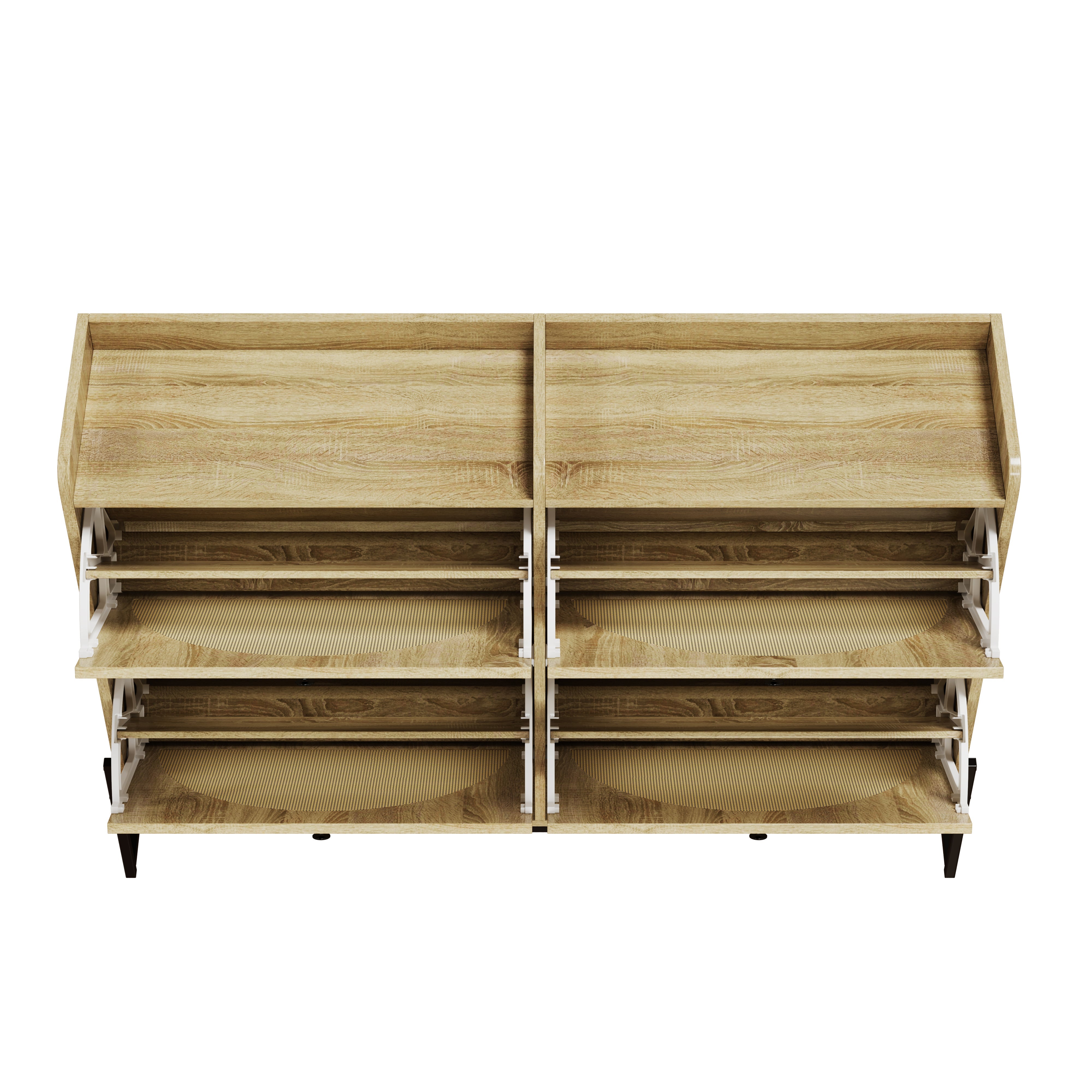 Shoe cabinet 4 flaps adjustable narrow for hallway