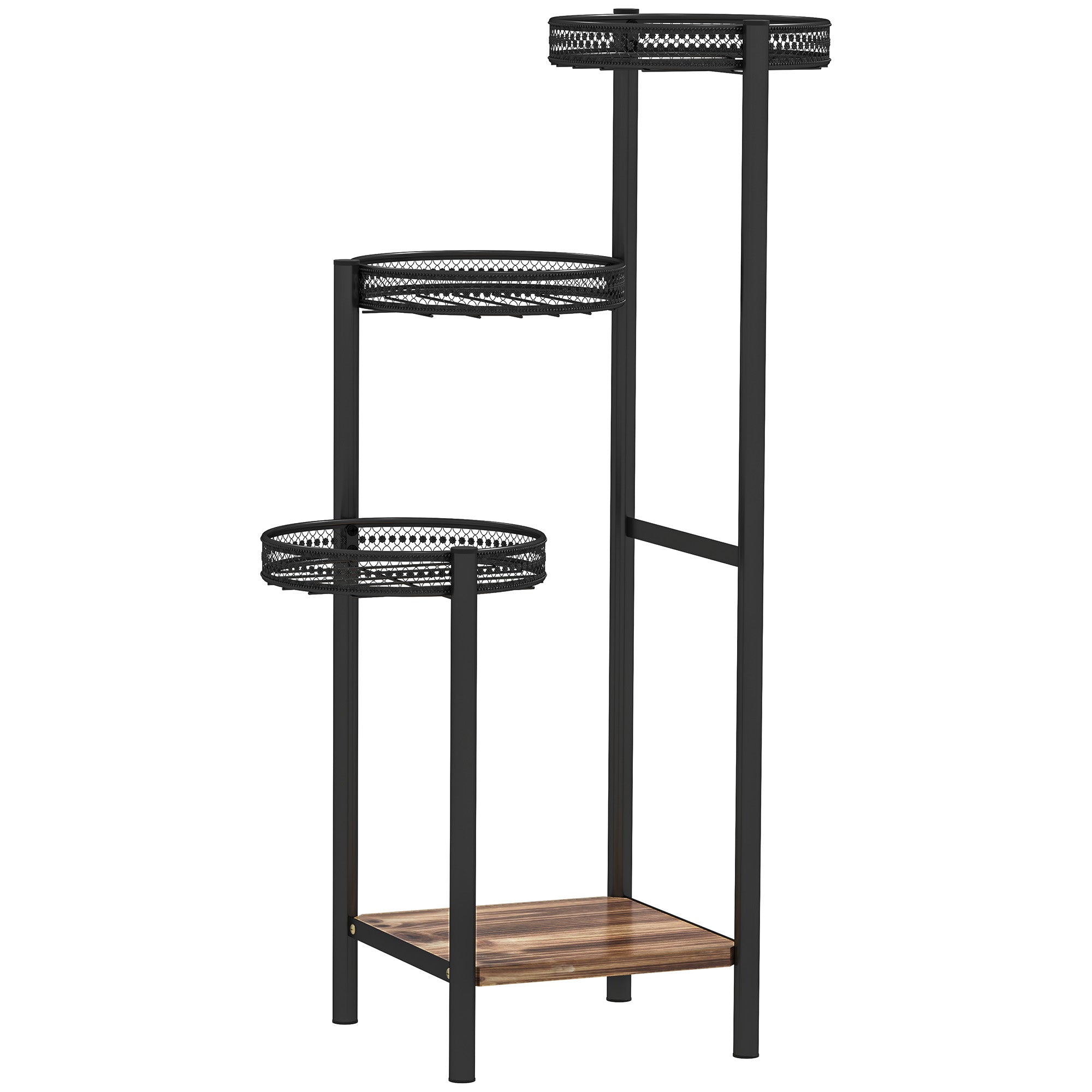 Plant Stand, Four-Tier Steel, Black