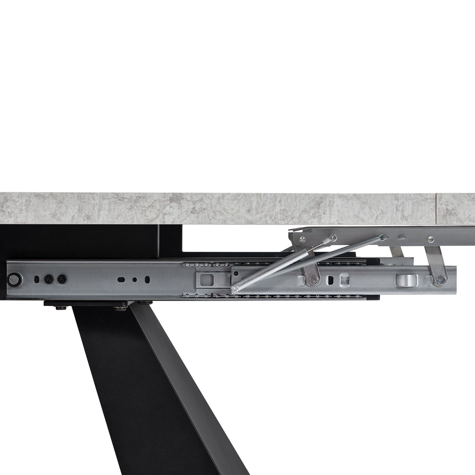 Telescopic Dining Table 99-159cm Extendable Pedestal Legs - Grey