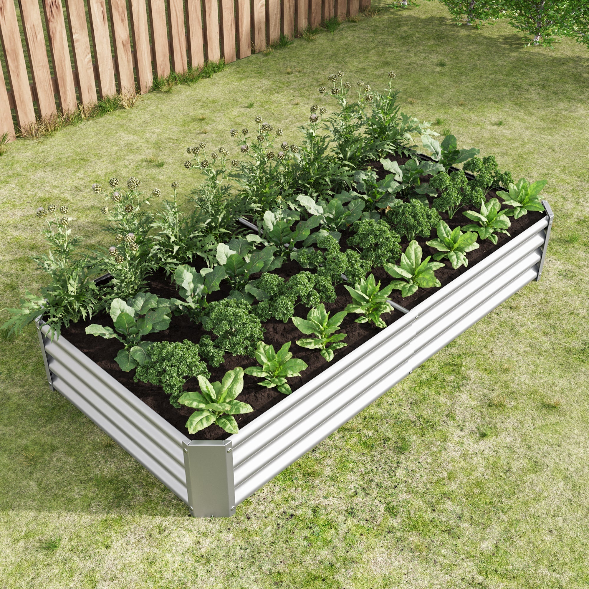 Raised Bed, Robust Sheet Steel Plant Kit, Anthracite