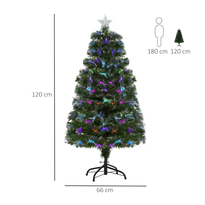 Artificial Christmas Tree, LED Lights, Star Top, Green