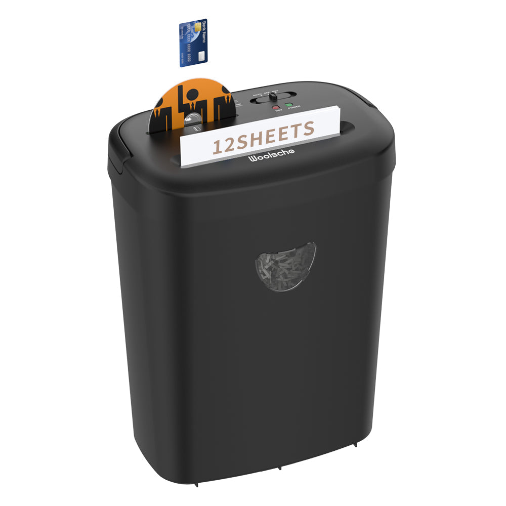 Paper Shredder, 12-Sheet Cross Cut 6.4 Gallon Ultra Quiet, Heavy Duty