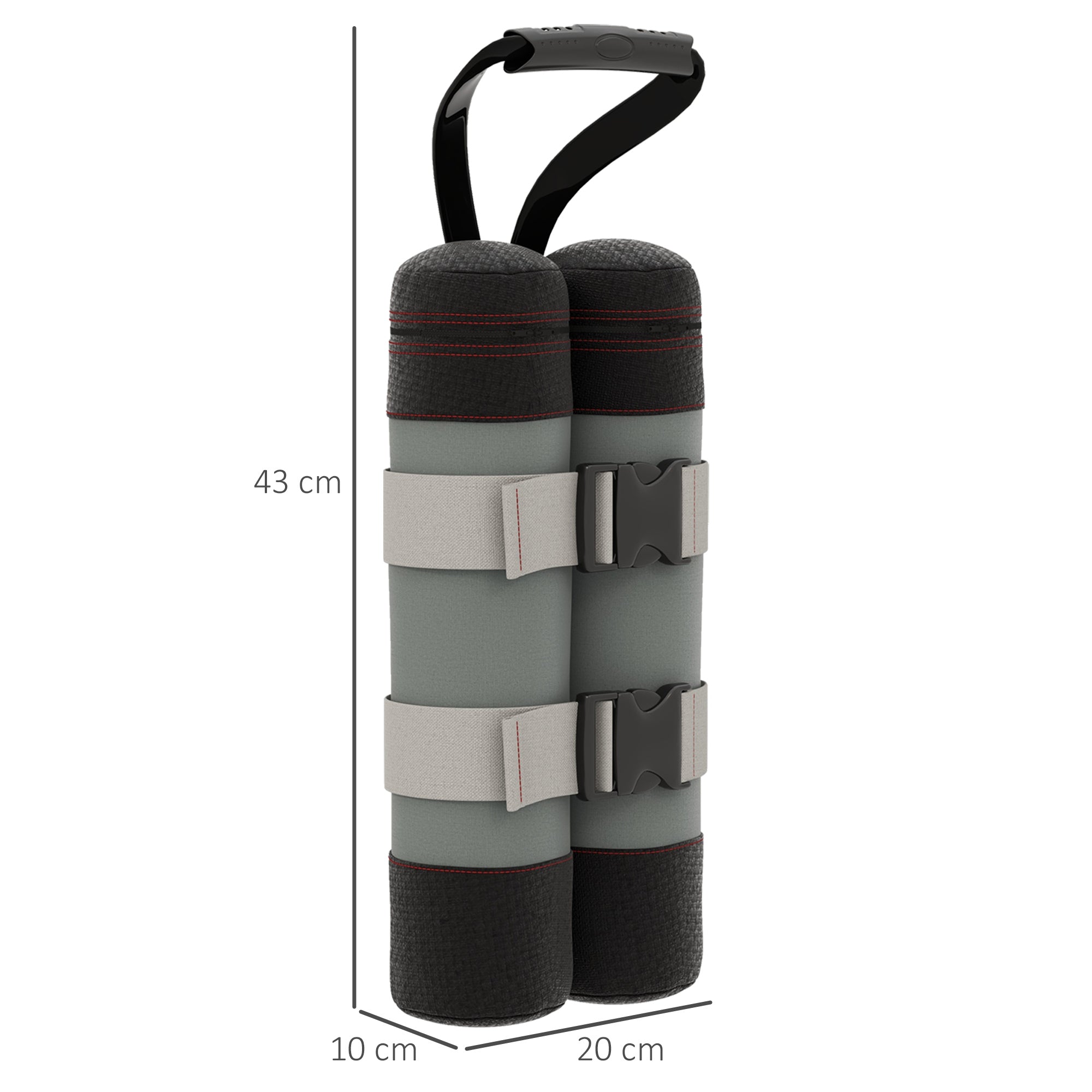 Pavilion Sandbags Set of 4 Robust Weights for Pop-Up, Grey Black Oxford Fabric