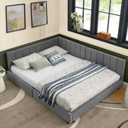 Double Bed High Backrest 160x200cm, Dark Grey Velvet