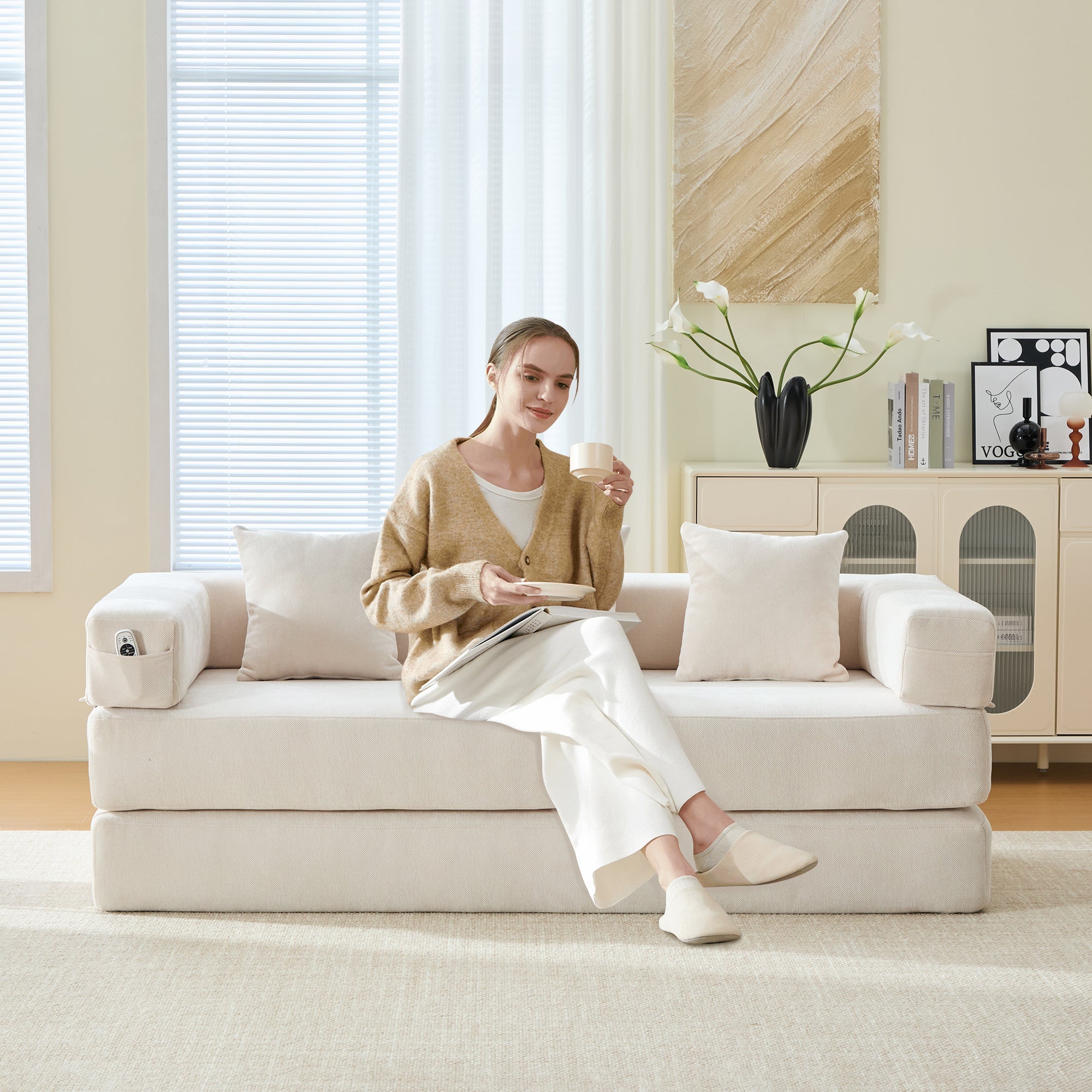Modular Block Sofa, Super Soft Combinable Storage, Chenille Fabric