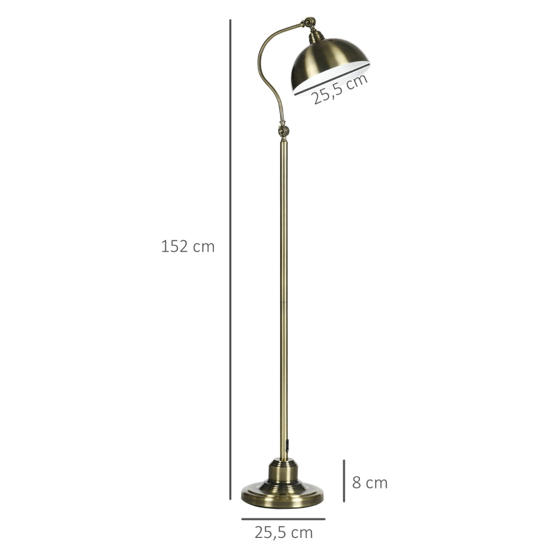 Floor lamp arc lamp adjustable lampshade E27 brass look