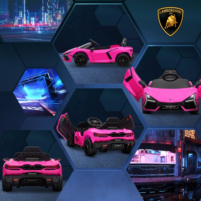 Electric Ride-On Car for Kids with Remote Control and Horn, Pink
