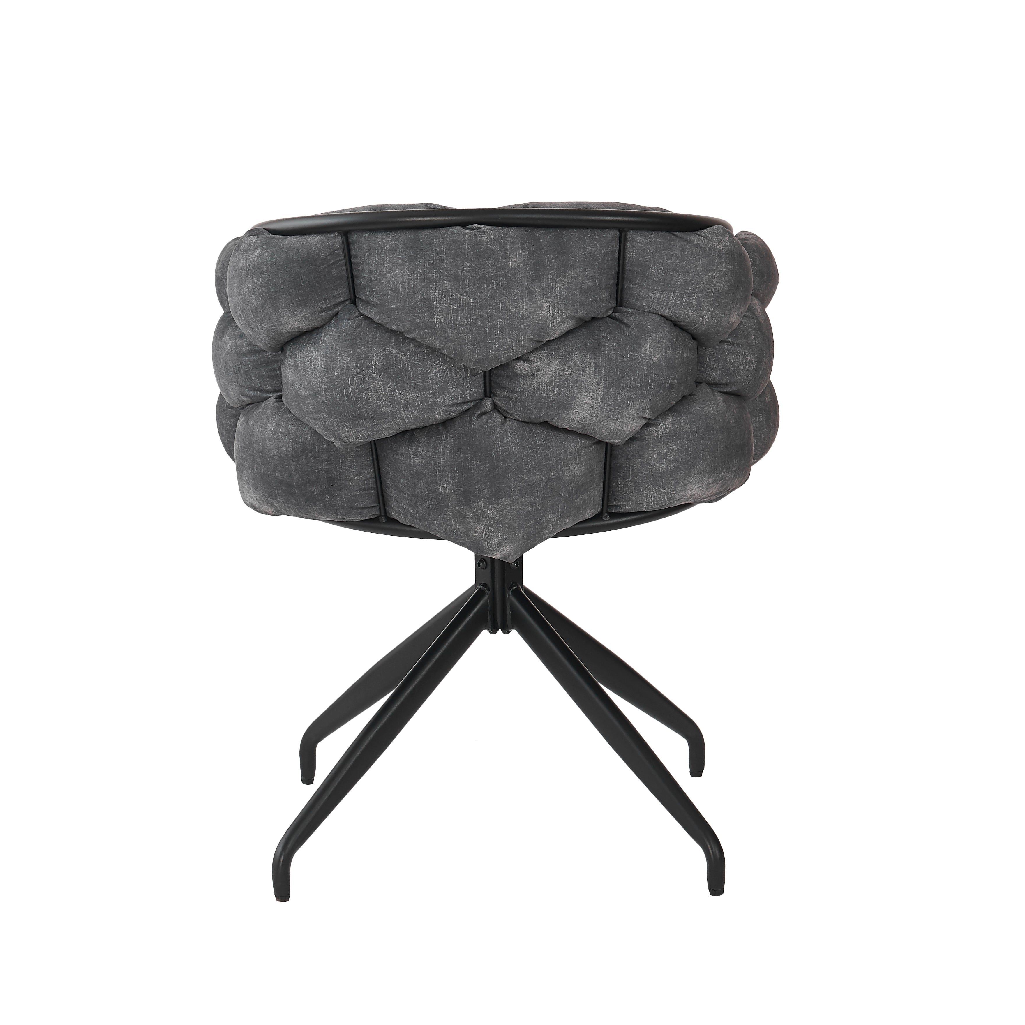 Luxury Velvet Swivel Chairs (Set of 6) 360° Rotatable Ergonomic - Grey