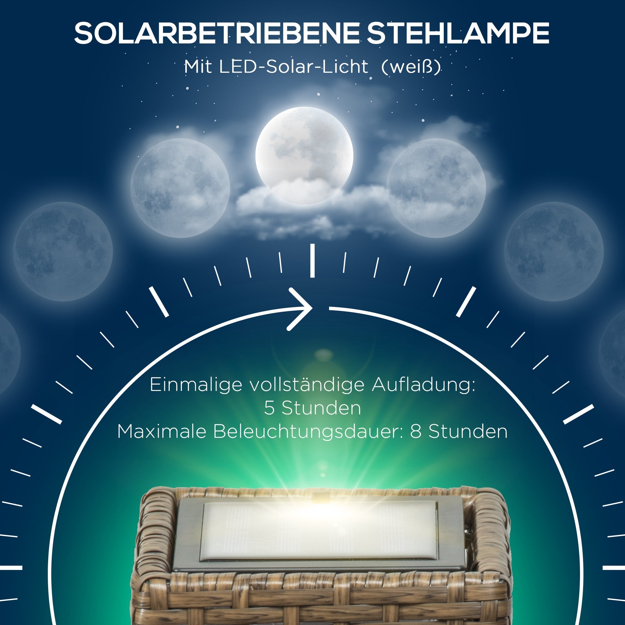 Solar Lamp LED Outdoor Light Waterproof for Garden & Patio Rattan