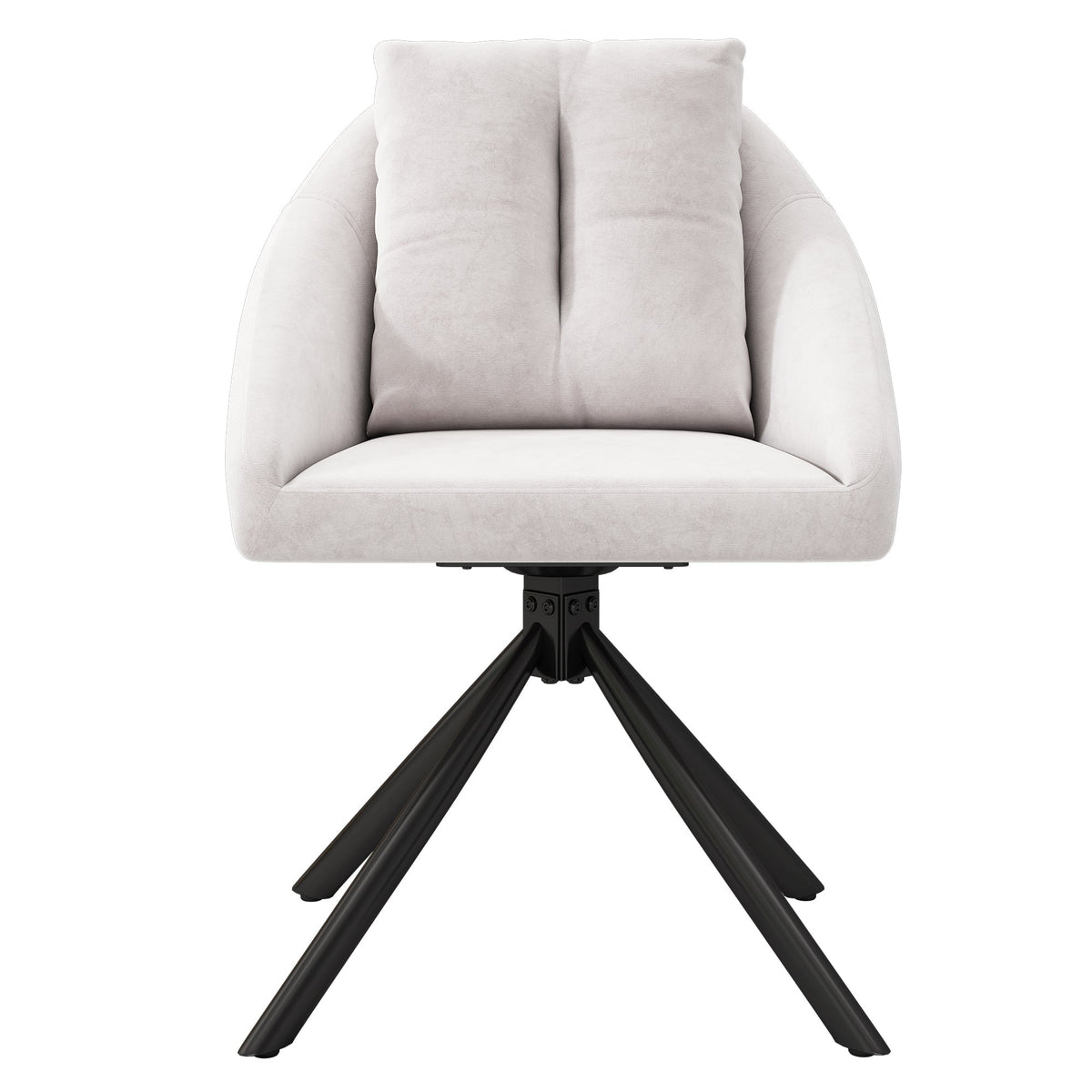 Swivel Dining Chair Modern Ergonomic - Beige Velvet