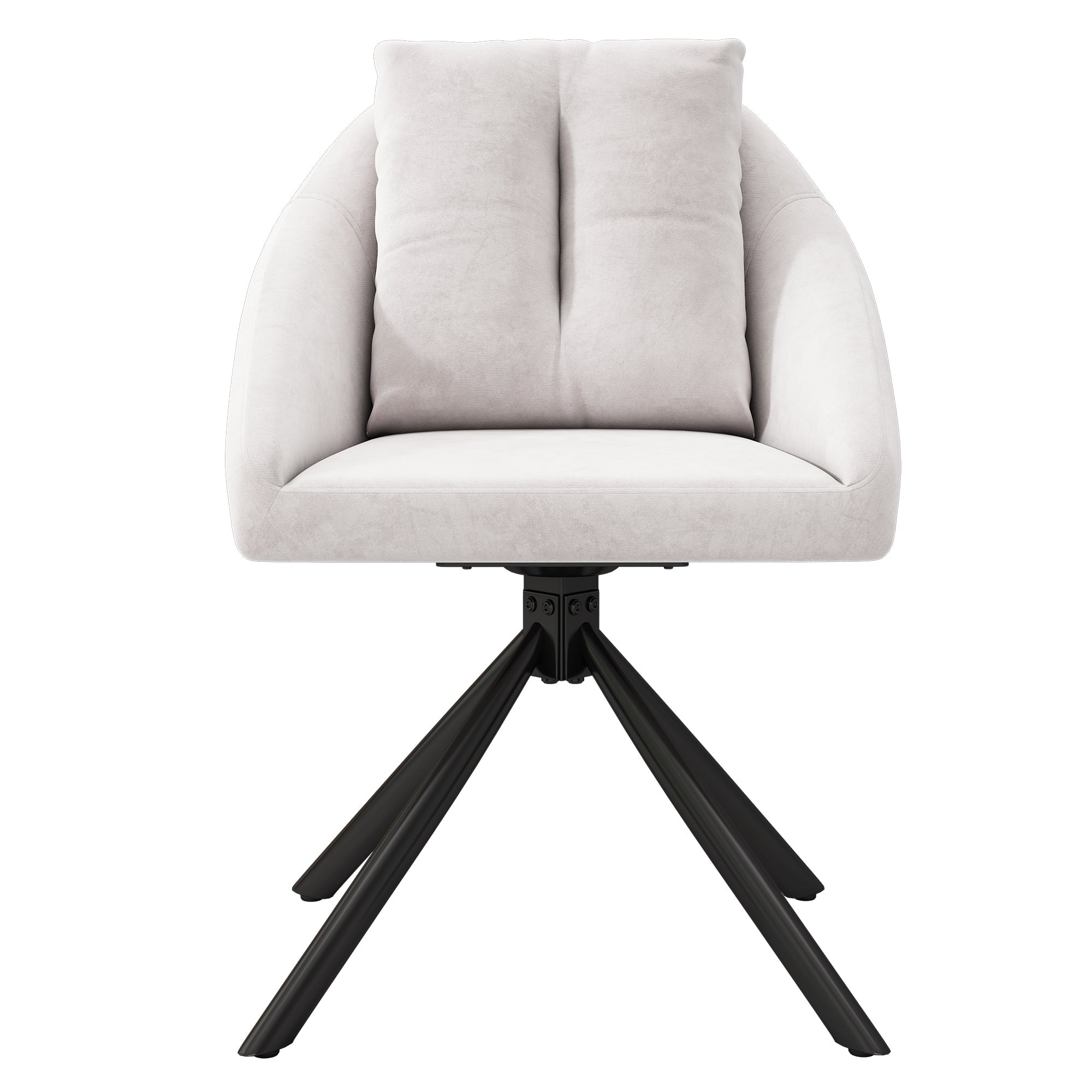 Swivel Dining Chair Set of 6 with Ergonomic Design and Breathable Fabric, Beige Velvet