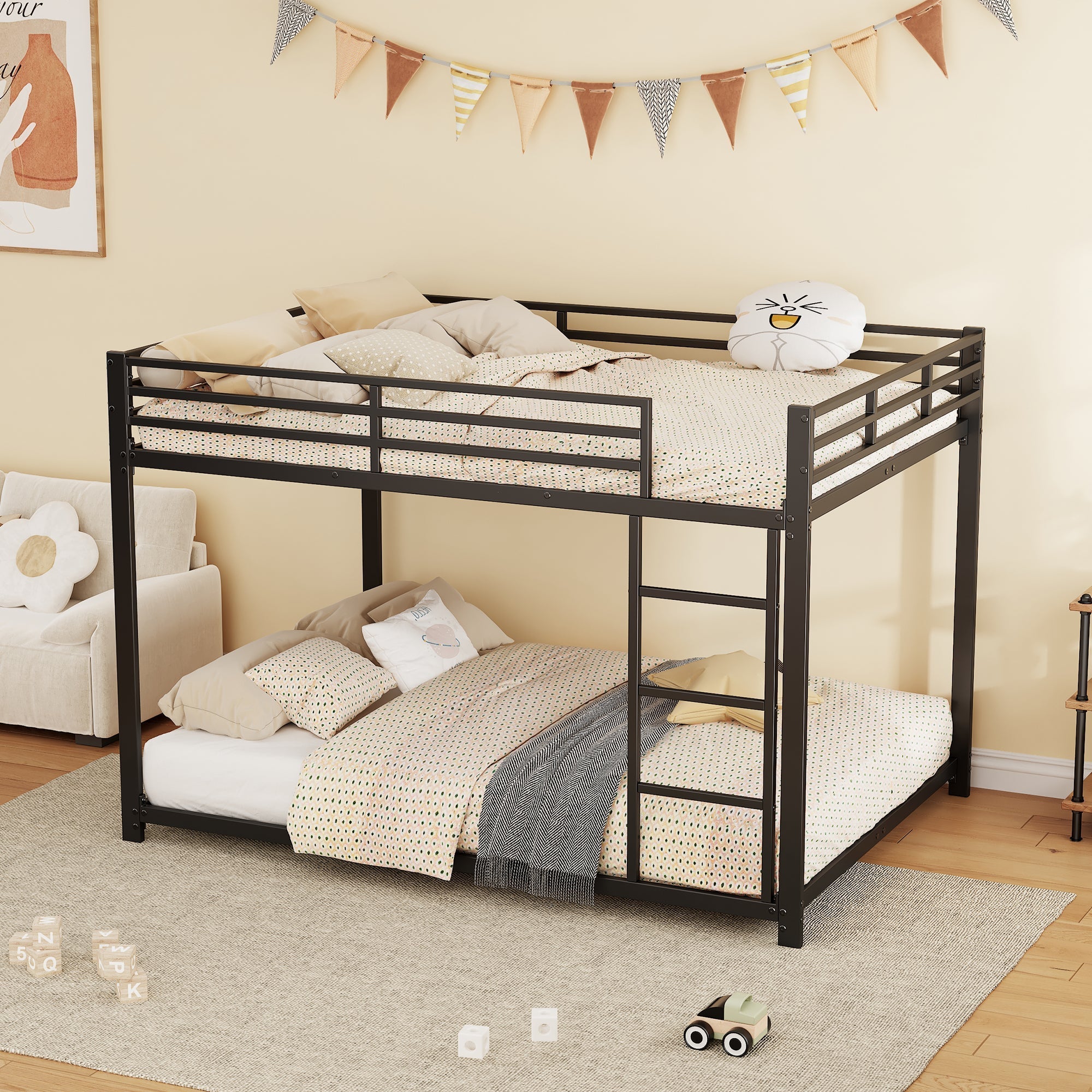 Bunk Bed 140x200 Classic Iron Frame - Black