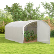 Polytunnel Gewächshaus begehbar 4 x 3 x 2m UV-beständige PE-Folie verzinkter Stahlrahmen, Weiß