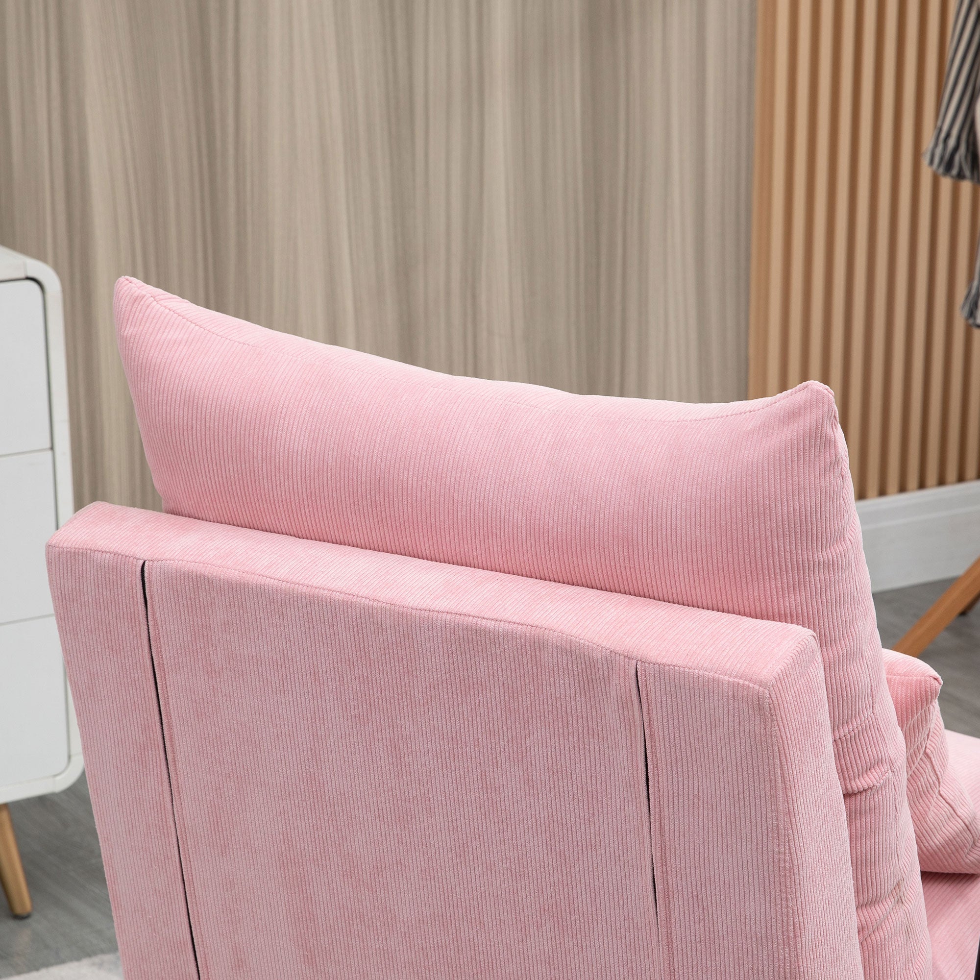 Wingback Chair with Footstool, Reclining, Pink