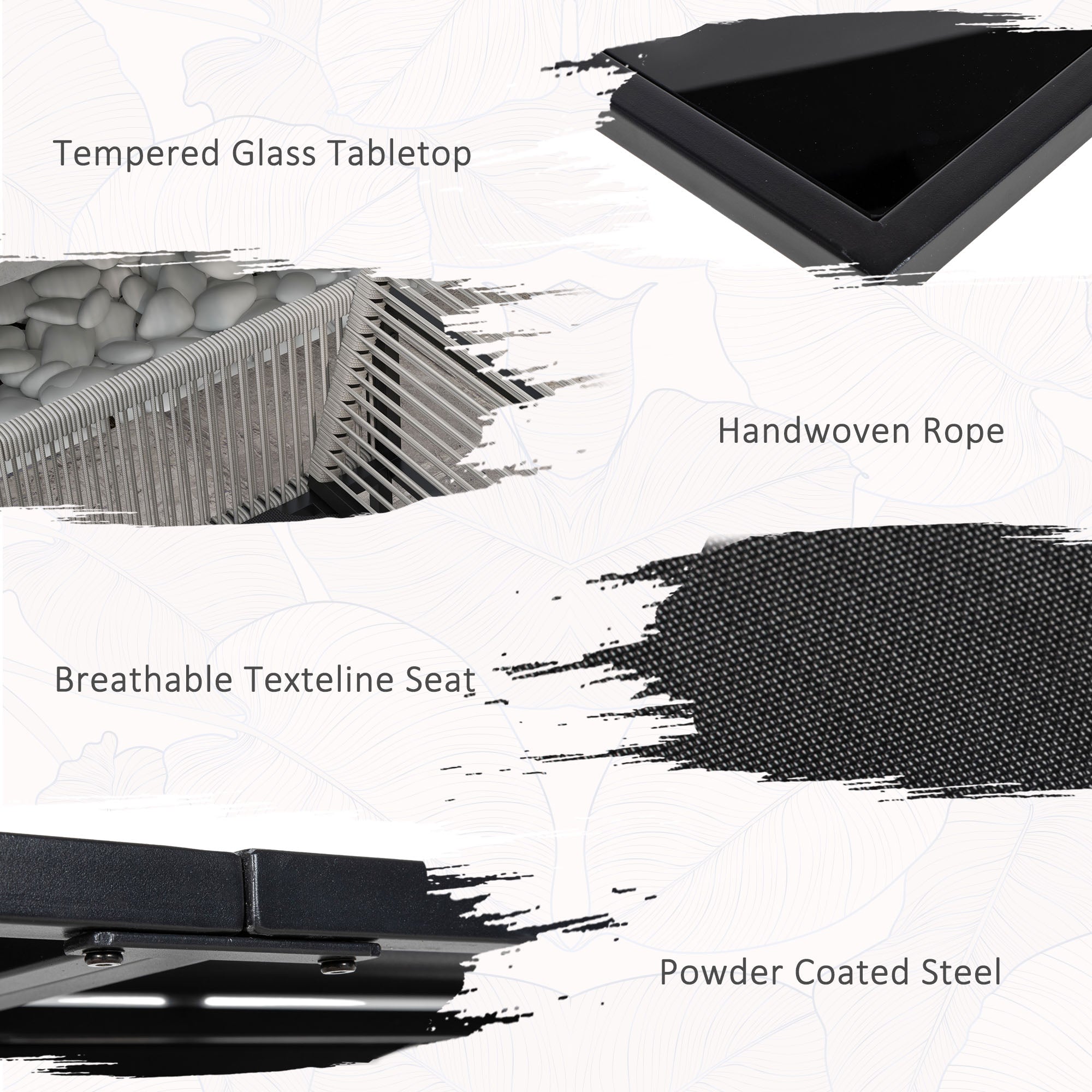 Five-Piece Dining Set with Folding Chairs, Metal Light Grey