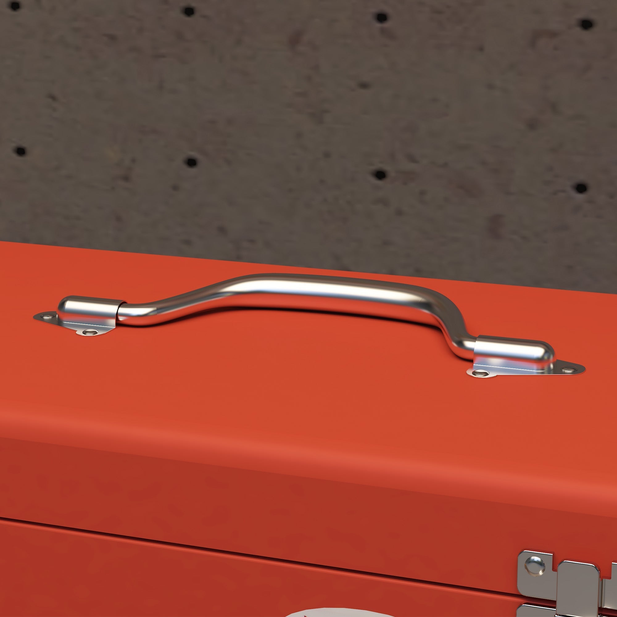 DURHAND empty tool box, 45 x 24 x 27 cm, 3 drawers, steel, red