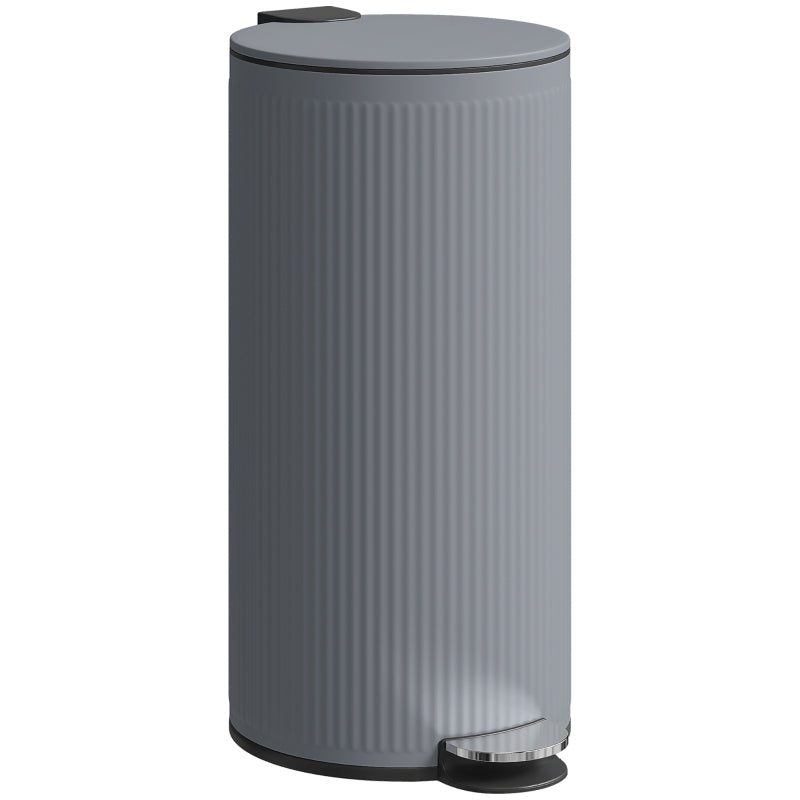 Pedal Bin 30L Soft-Close Metal Inner Bucket - Dark Grey