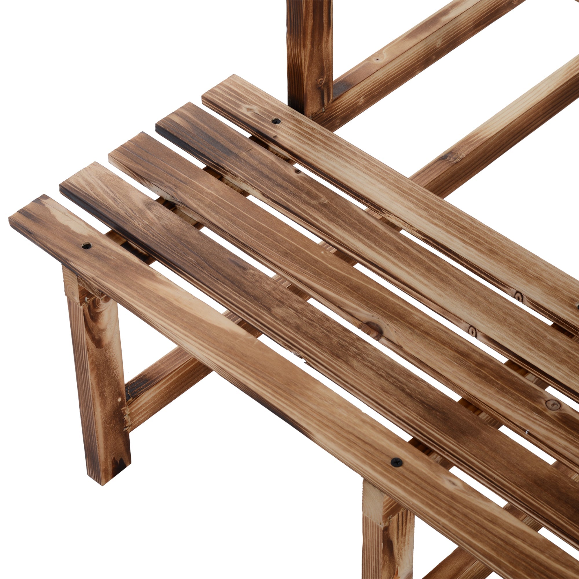 Plant Ladder Flower Shelf, 3 Steps, 80 x 80 x 78cm, Fir Wood