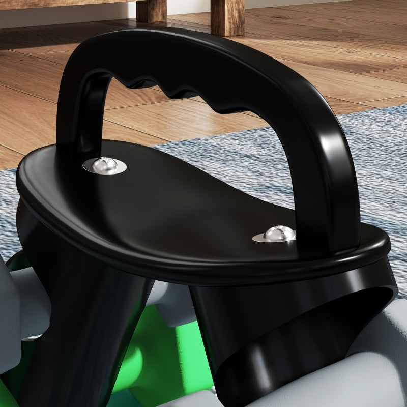 Dumbbell Set 6-Piece Hexagon with Stand, 2x3kg/2x4kg/2x5kg Weights, Grey+Green+Turquoise