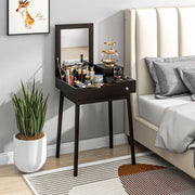 Dressing Table Flip-up Mirror 2 Drawers Black