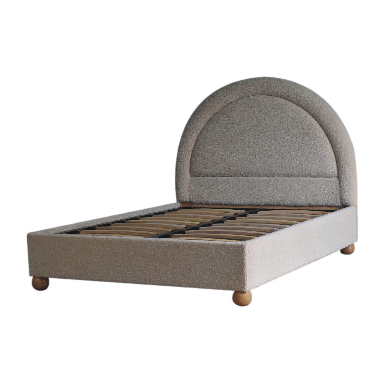 Solid Wood Double Bed Boucle