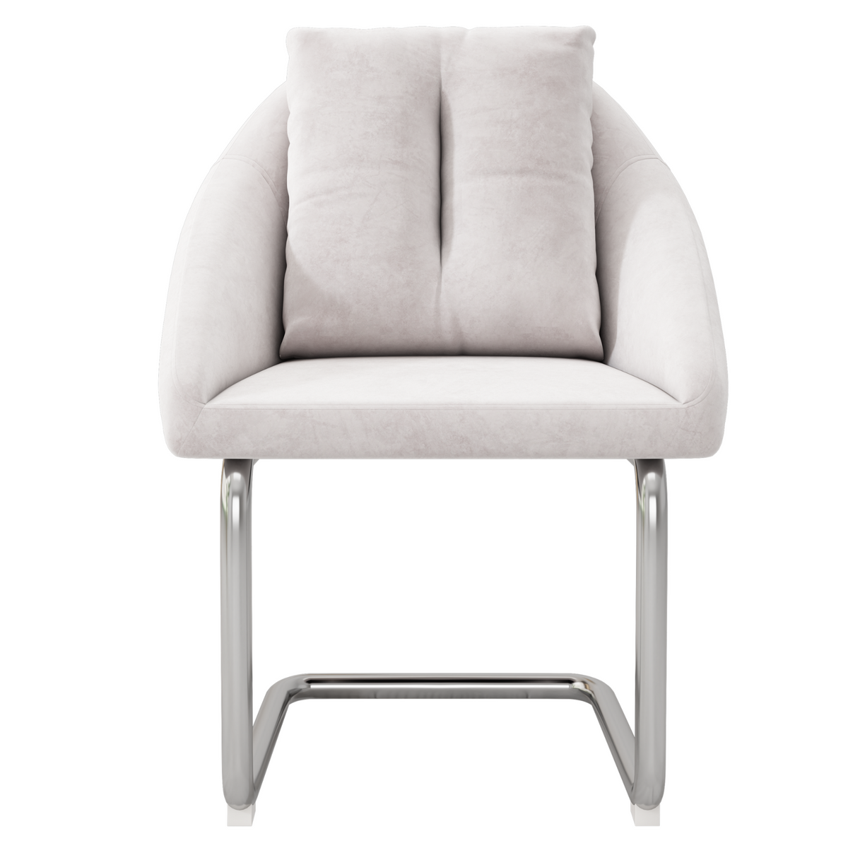 Velvet Dining Chairs, Set of 2 with Cushions, Curved Legs, Beige