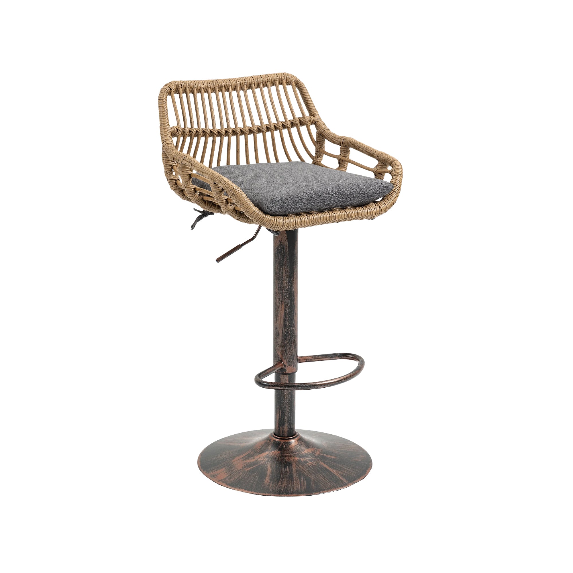 GOMYWAY 2 PCS Modern Swivel Bar Stools, Height Adjustable, Linen Gray