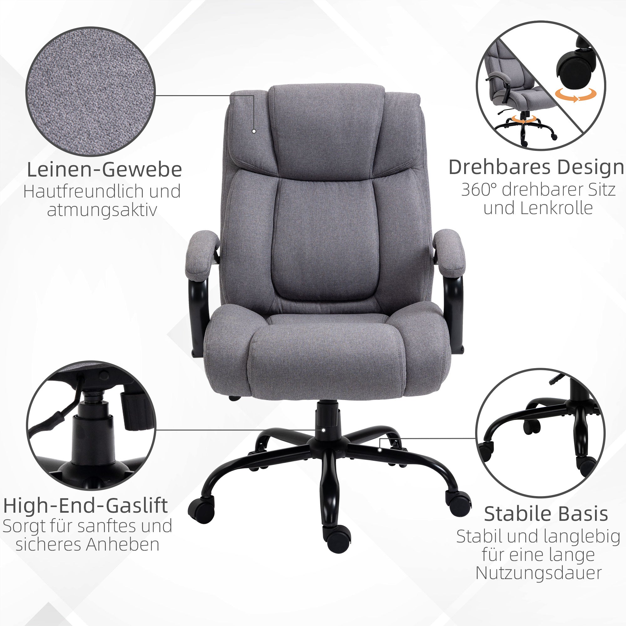 Office/Desk/Gaming Chair Swivel Rocking Ergonomic Padded 220kg Load Capacity