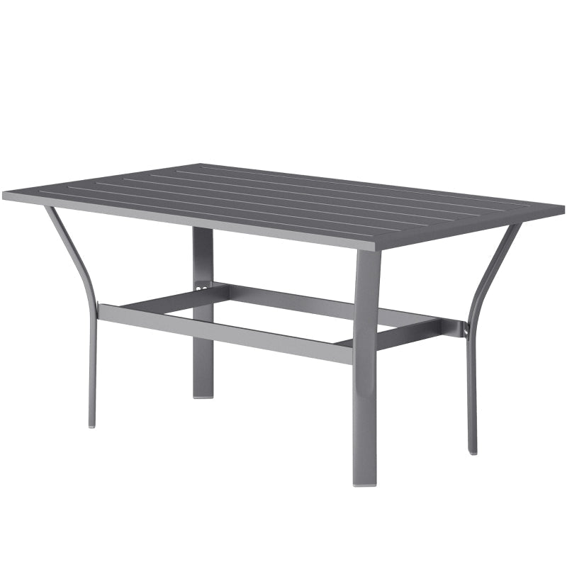 Beistelltisch, Lamellendesign Wetterfest Outdoor, Metall Dunkelgrau