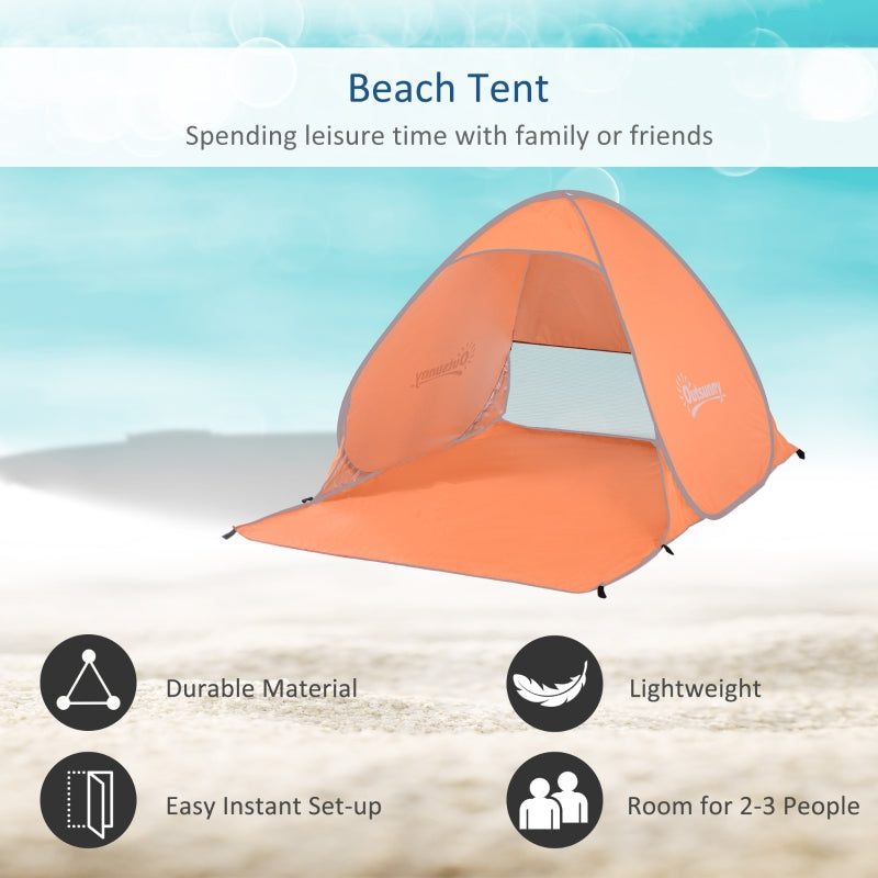2 Person Pop Up UV Shelter Shade - Orange