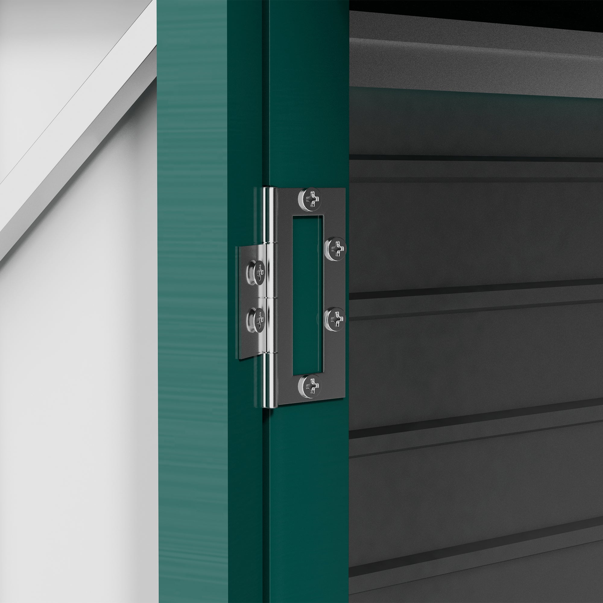 Galvanised Steel Shed, 3.7 x 7.9ft with Latched Door and Padlock - Green