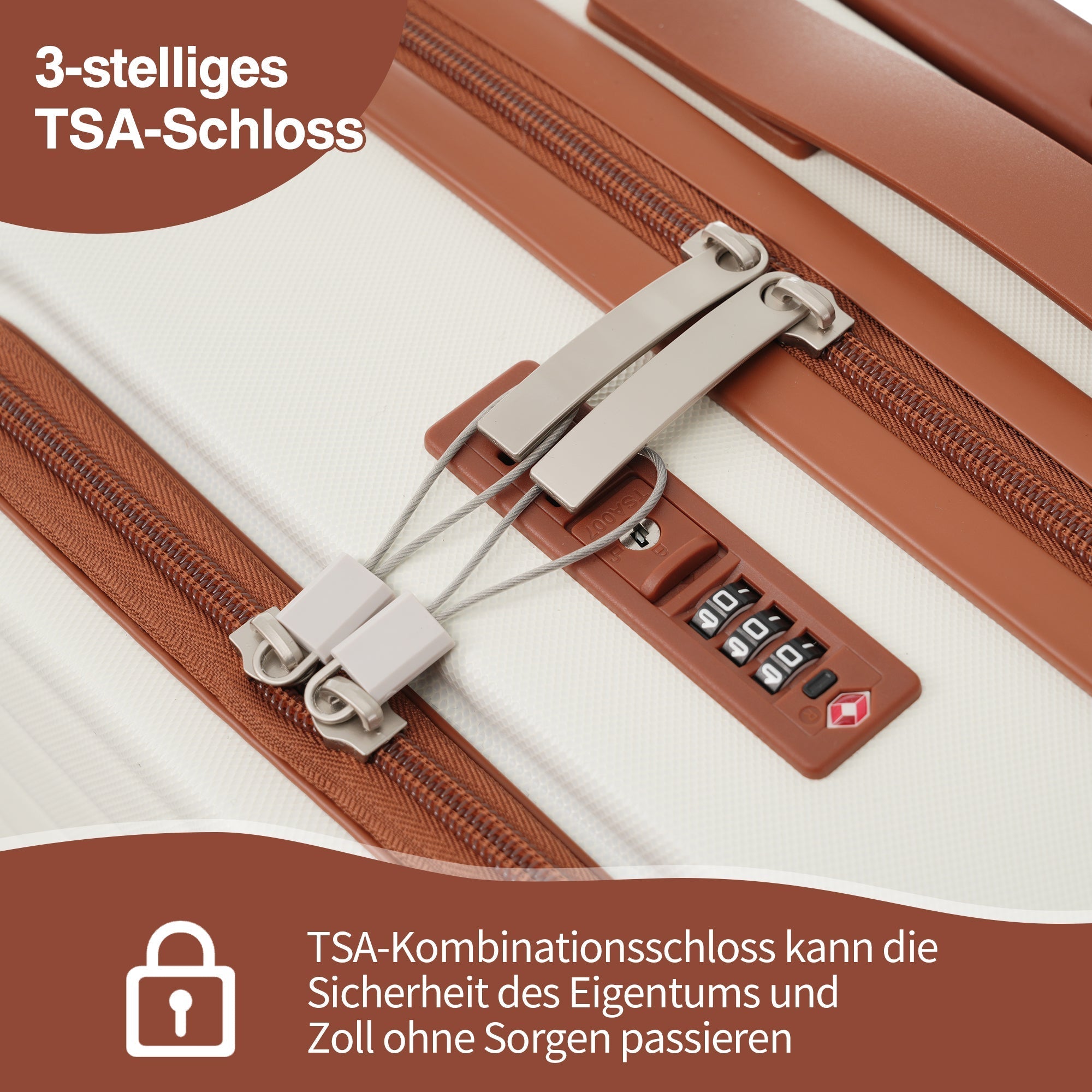 Three-piece Luggage Set - Front-Opening, Cup Holders, TSA Lock, 360° Wheels, ABS