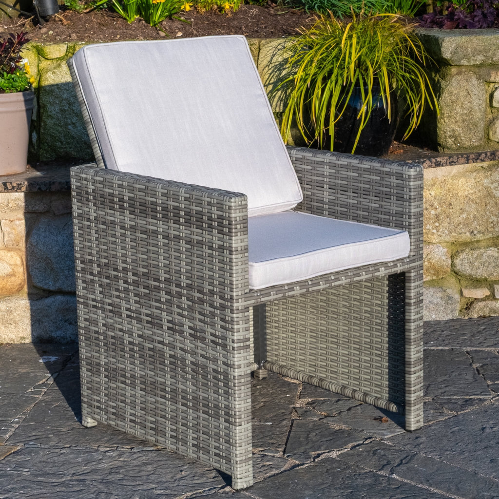 Charleston - 6 Seat Cube Set with Rectangular Table (Light Grey) - Rathwood Store