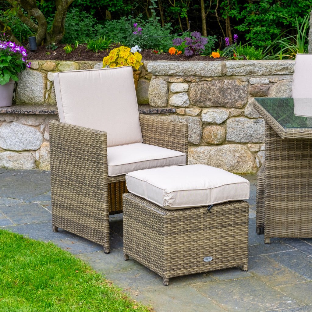 Chester - 4 Seat Cube Set with Square Table (Natural) - Rathwood Store
