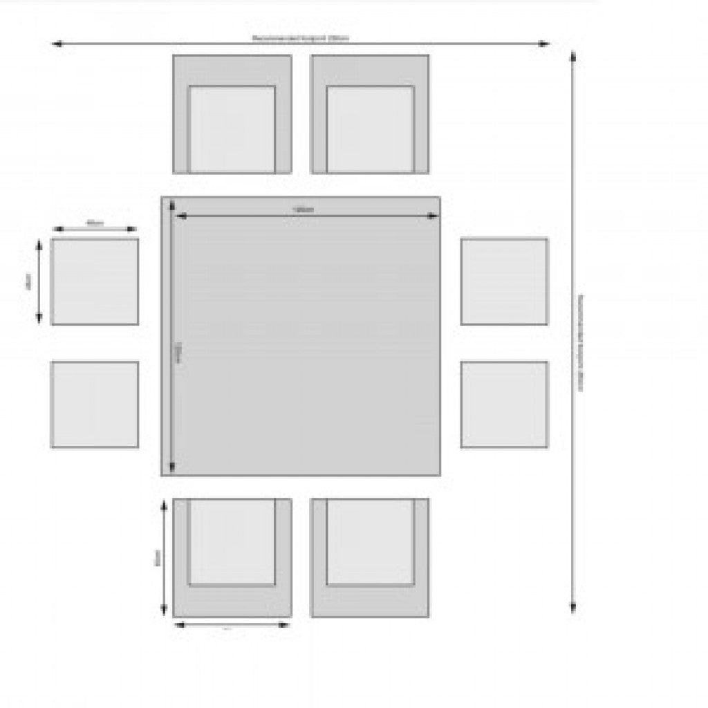 Chester - 4 Seat Cube Set with Square Table (Natural) - Rathwood Store
