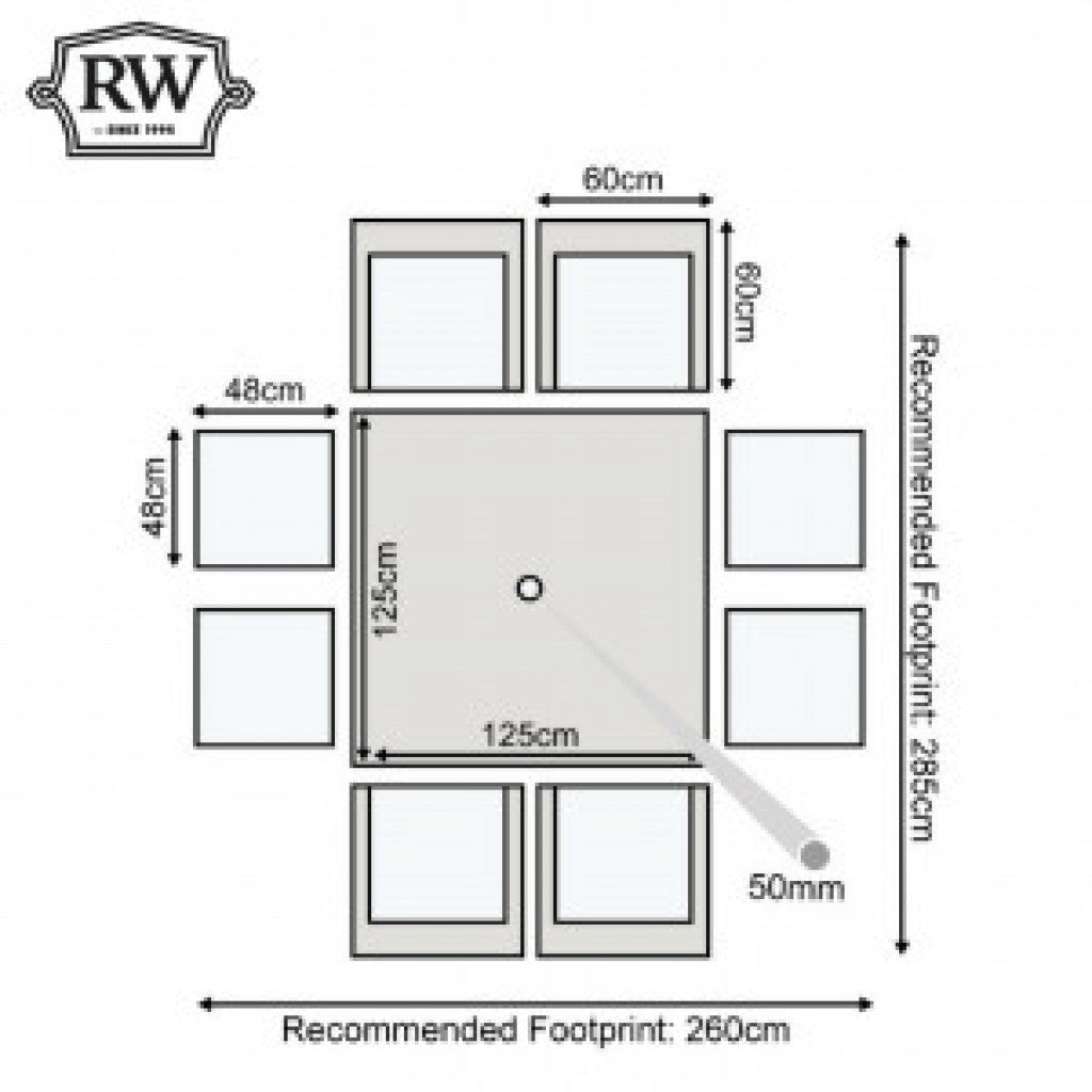 Chester - 4 Seat Cube Set with Square Table (Natural) - Rathwood Store
