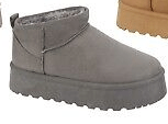 Colleen Fleece Lined Shoe - GREY - Rathwood Store