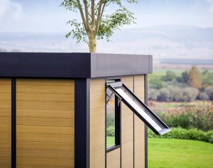 Copenhagen 10 ft. x 12 ft. Garden Office Kit - Black Structure & Clear Glazing - Rathwood Store