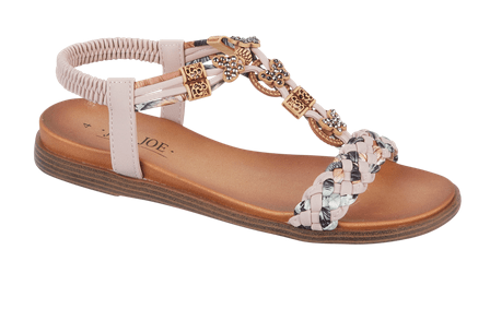 Crete Embellished Trim Sandal - PINK - Rathwood Store