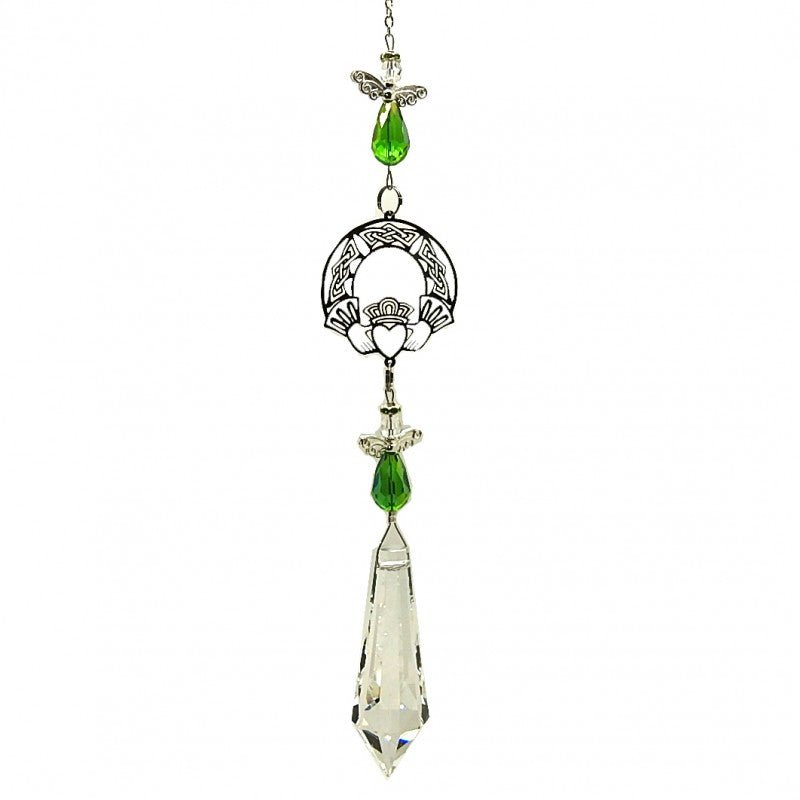 Crystal Pendulum Claddagh 63mm - Rathwood Store