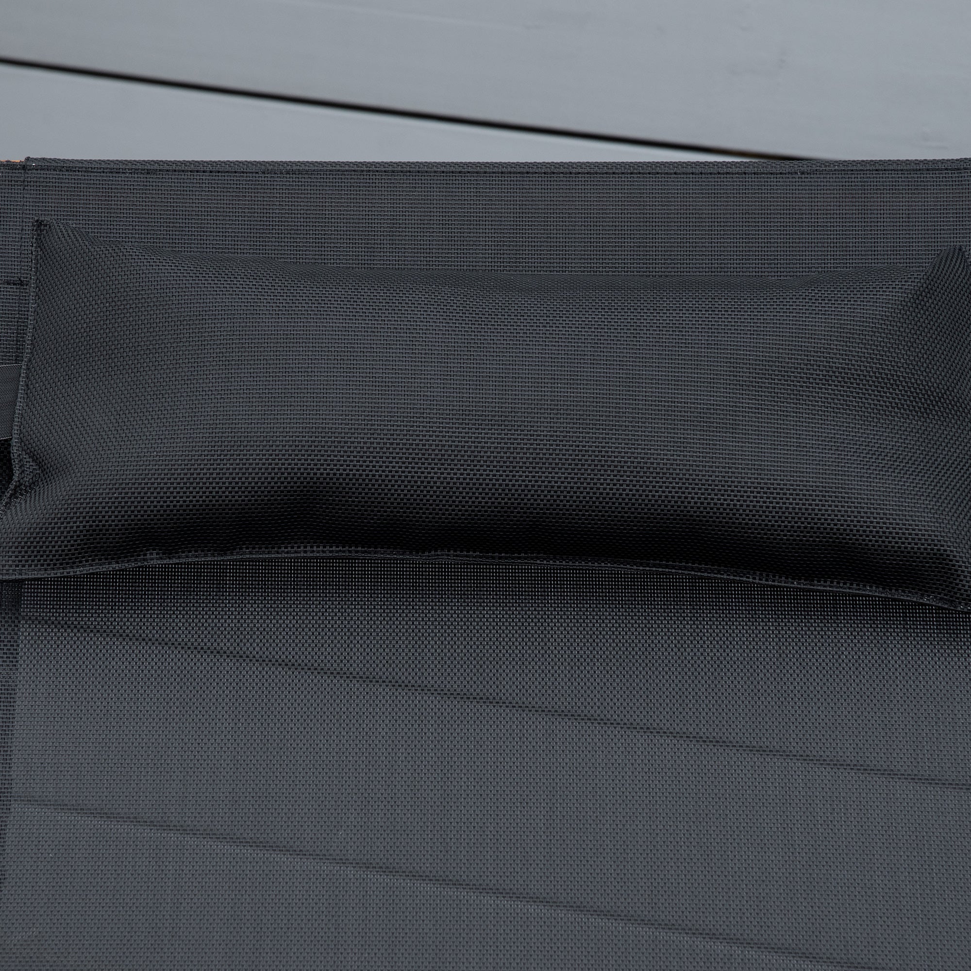 Ergonomic Patio Lounge Chair Outdoor Chaise with 3-Position Adjustable Back and Headrest Pillow, Wooden Black