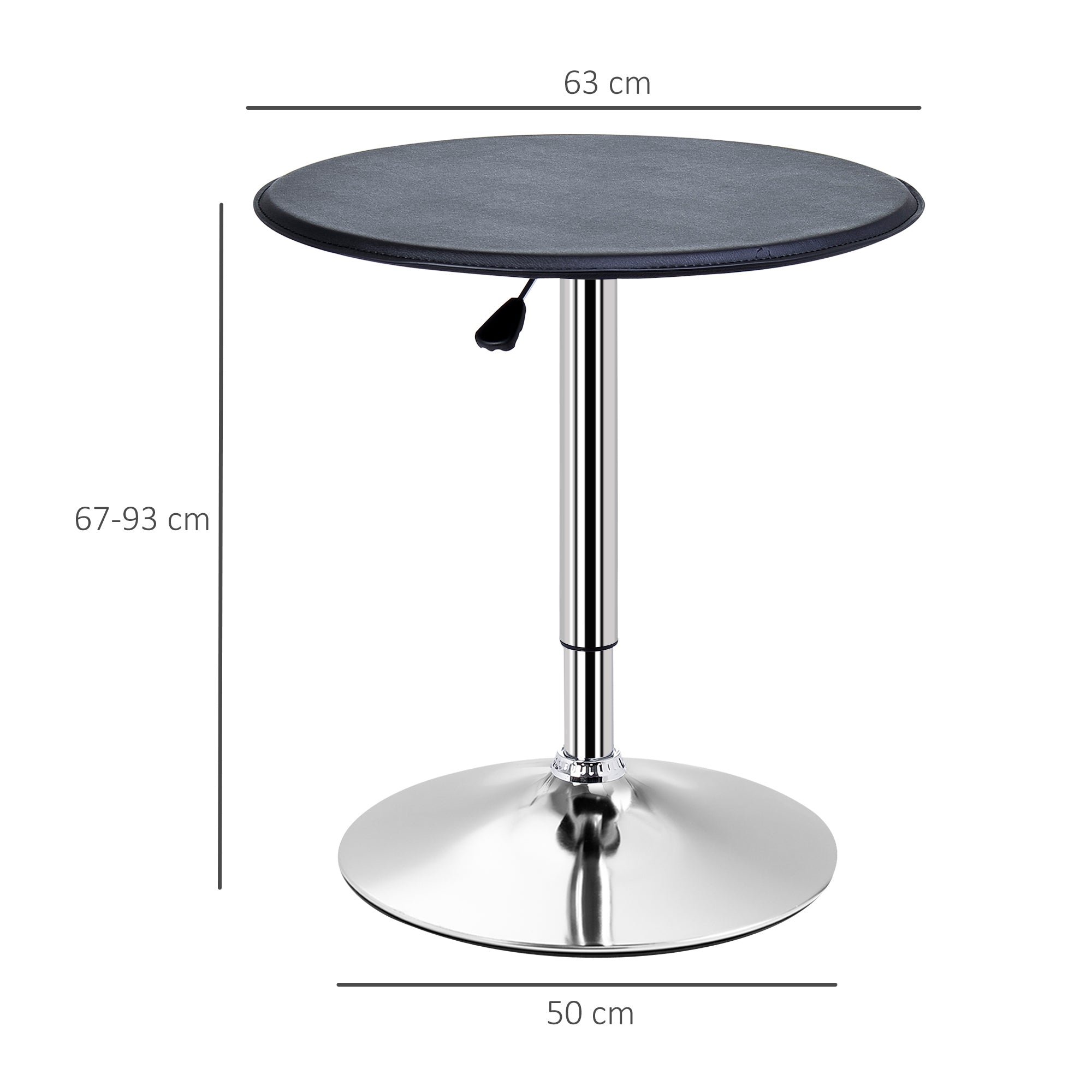 Bar Table Dining Table Counter Table, Kitchen Table, Black Faux Leather